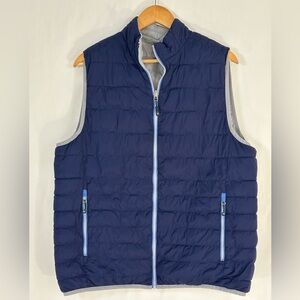 Peter Millar Crown Elite Reversible Lightweight Vest Navy Grey Large Golf Preppy